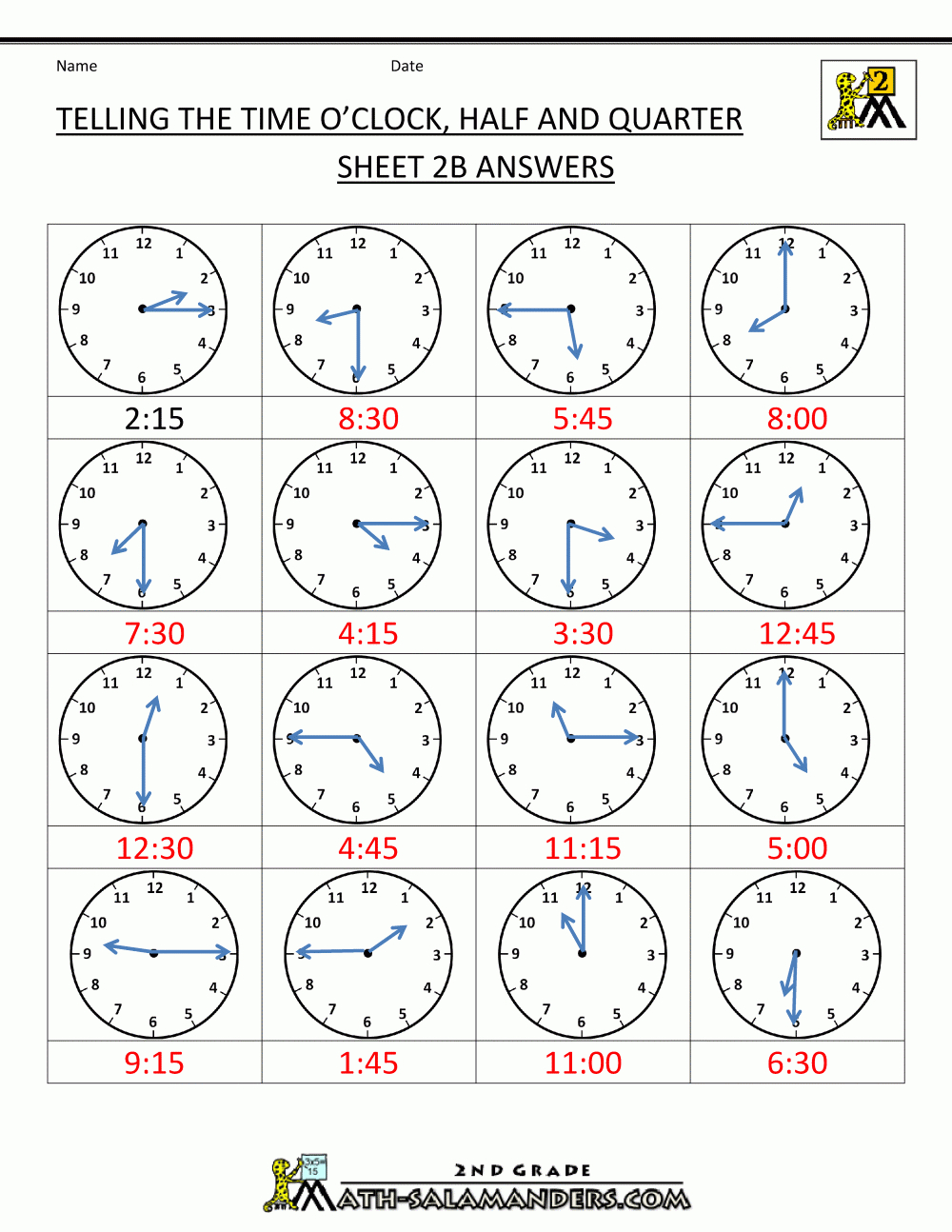 Time Worksheet O&amp;#039;clock, Quarter, And Half Past - Free Printable Time Worksheets For Kindergarten
