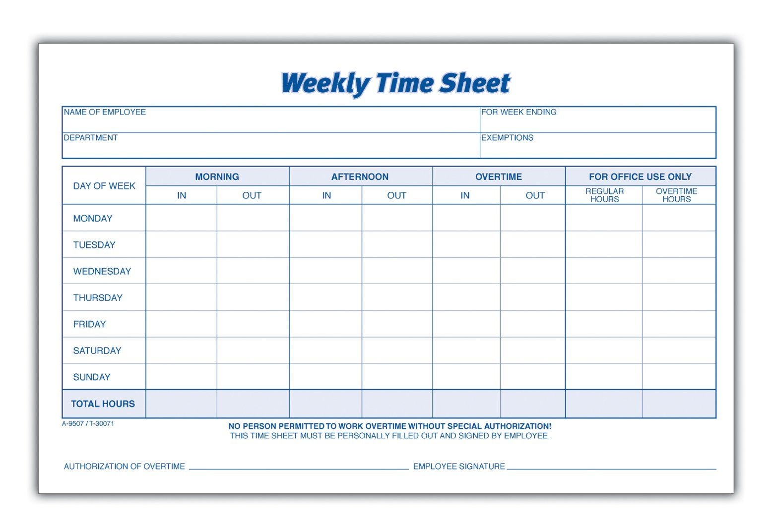 Free Printable Time Sheets Forms