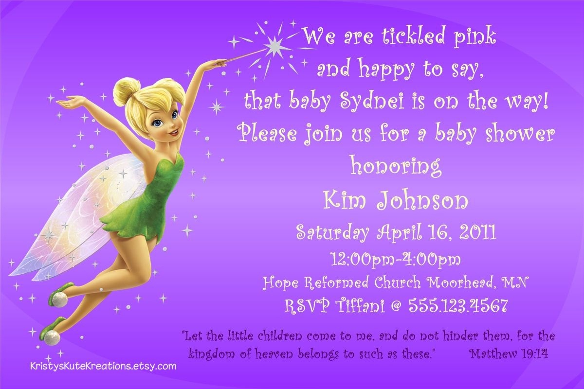 Tinkerbell Baby Shower Invitations Printable • Baby Showers Design - Free Printable Tinkerbell Baby Shower Invitations