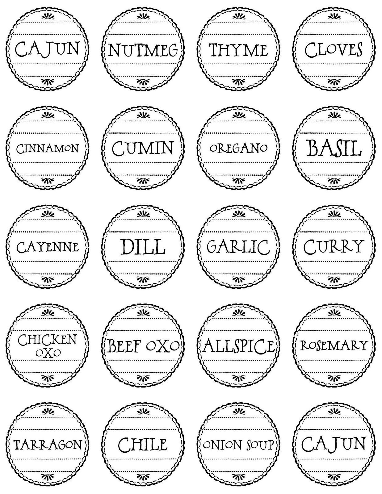 To A Pretty Life: Pretty Spice Labels | Free Printable Spice Labels - Free Printable Herb Labels