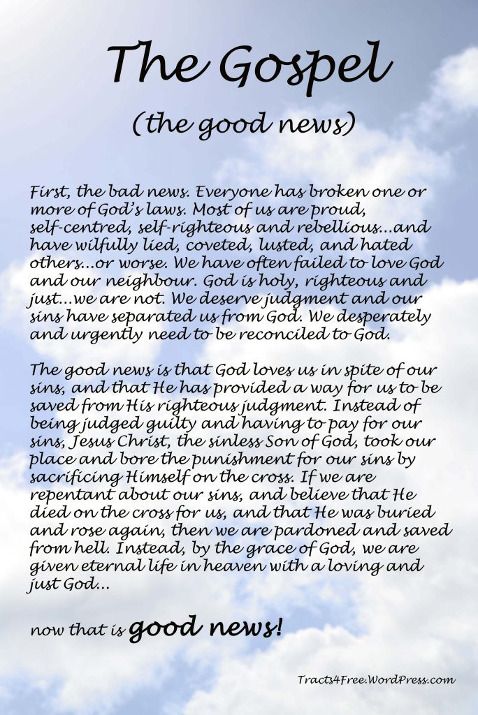 Gospel Tract Template Free