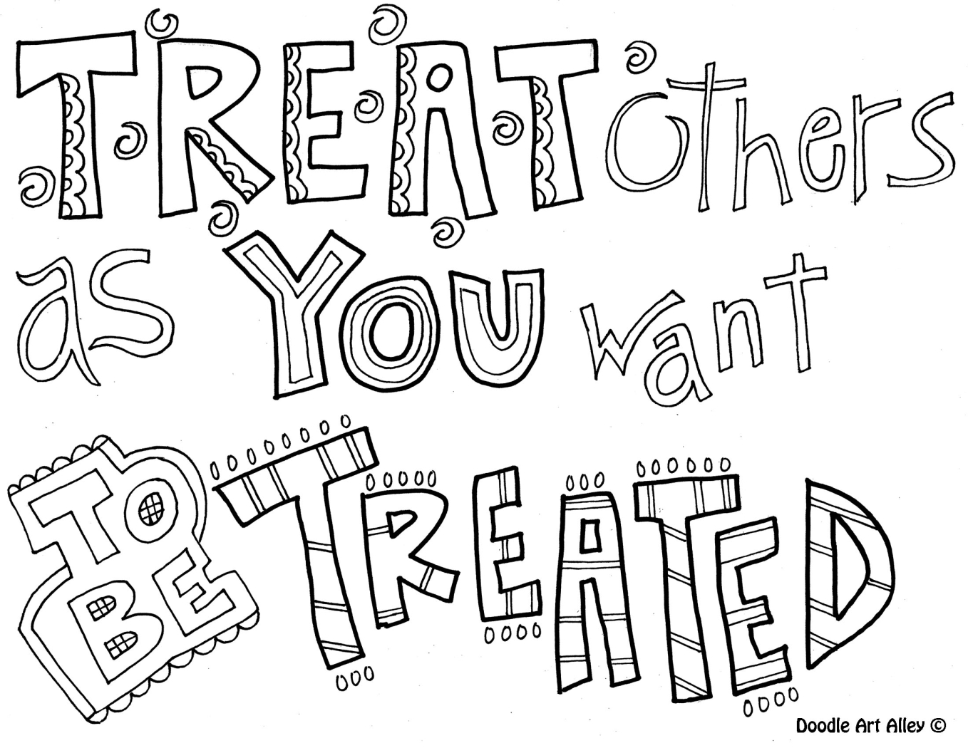 Treat Others As You Want To Be Treated | Coloring Pages For Older - Free Printable Coloring Pages On Respect