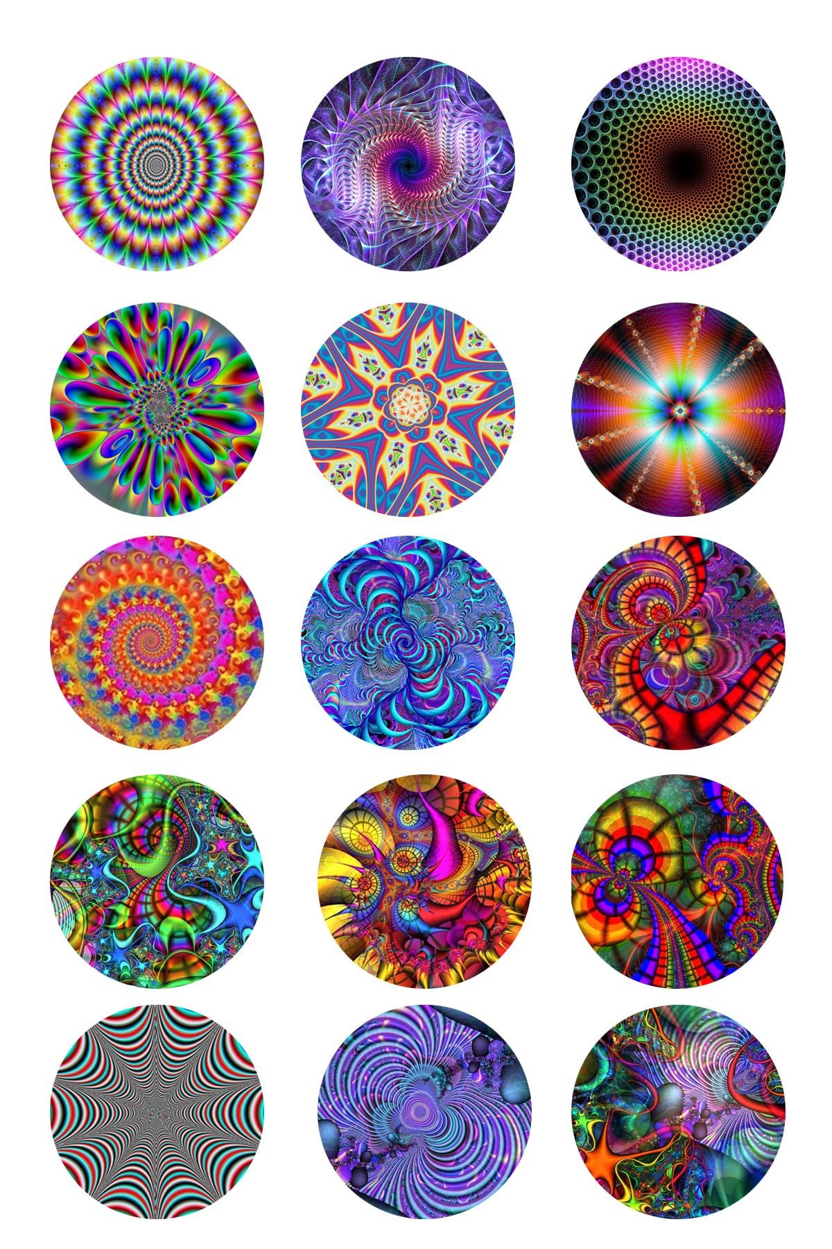 Tye Dye Bottle Cap Images | Collage Sheets Designs Patterns Prints - Free Printable Cabochon Templates