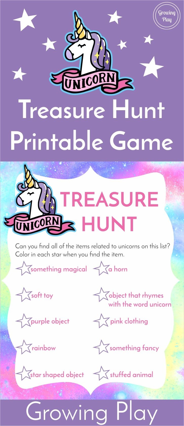Unicorn Treasure Hunt Game Free Printable | Birthday Party | Unicorn - Unicorn Name Free Printable