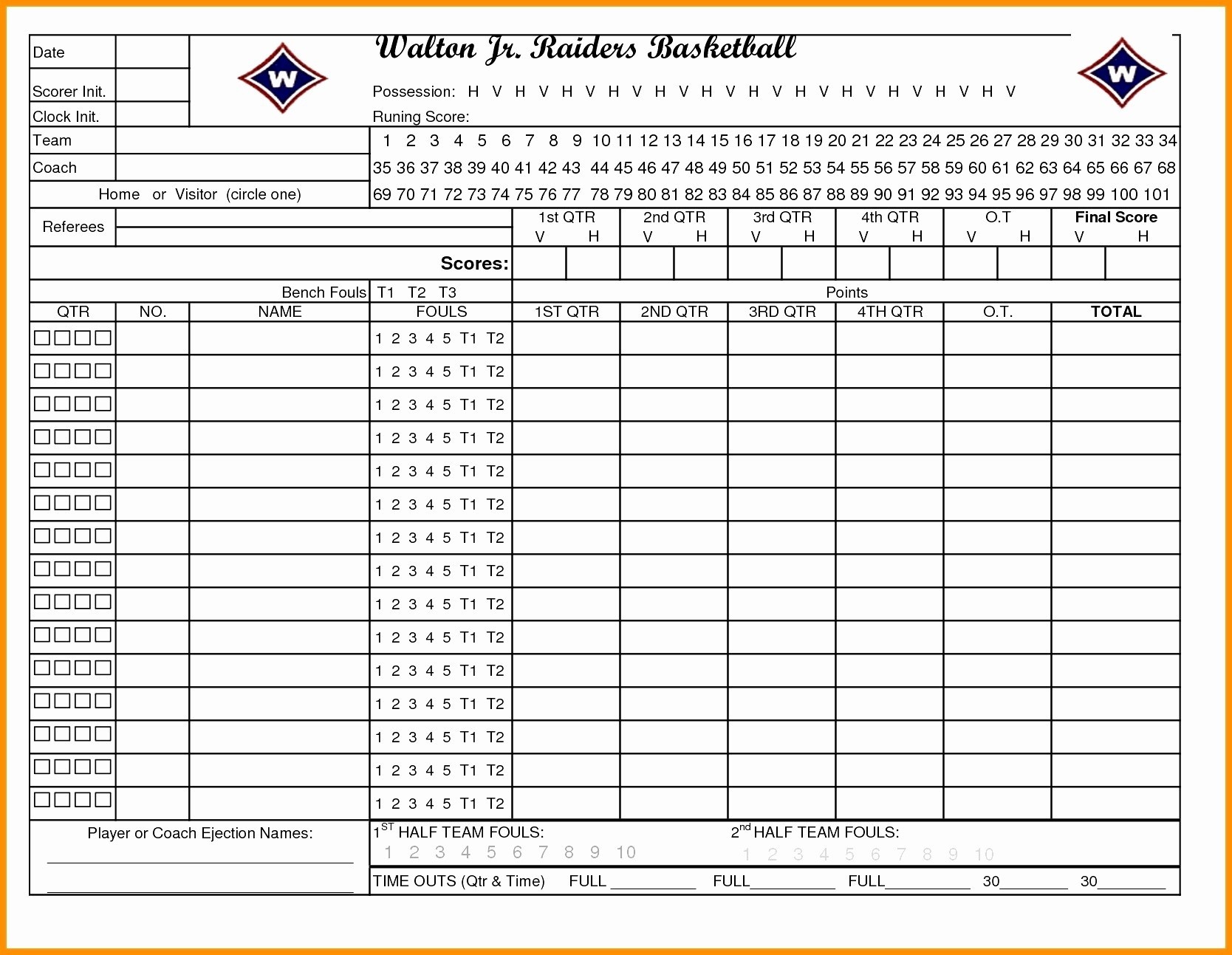 Printable Baseball Stat Sheet Template