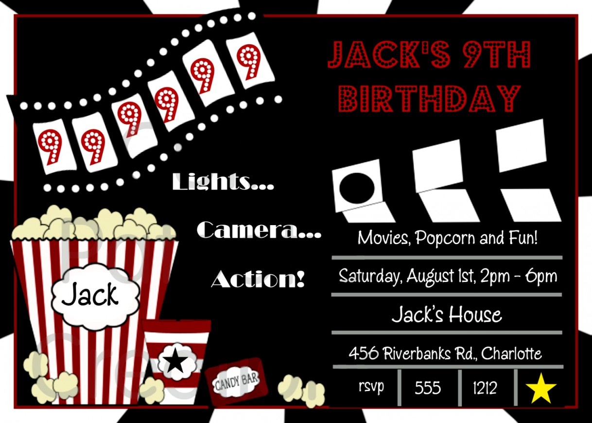 Unique Movie Themed Birthday Party Invitations Free Printable - Movie Birthday Party Invitations Free Printable