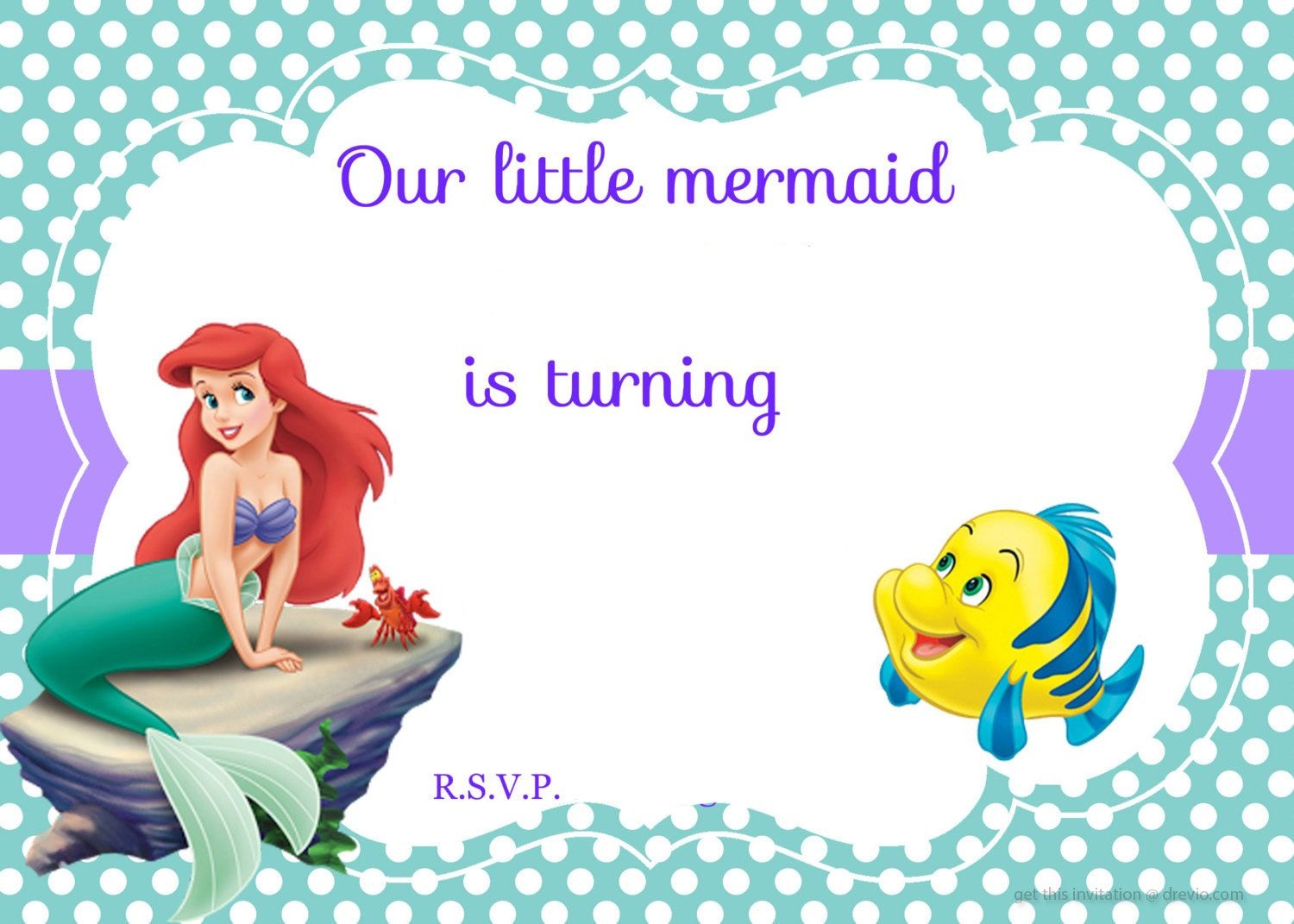 Mermaid Birthday Invitations Free Printable Free Printable