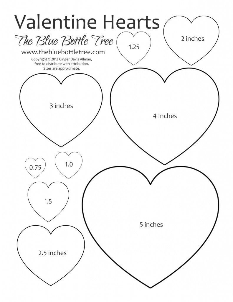 Valentine Heart Printable Clipart | Valentine | Heart Template - Free Printable Hearts