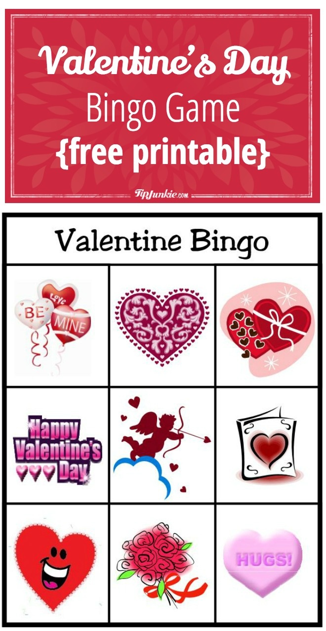 Valentine&amp;#039;s Day Bingo Game {Free Printable} – Tip Junkie - Free Printable Bingo