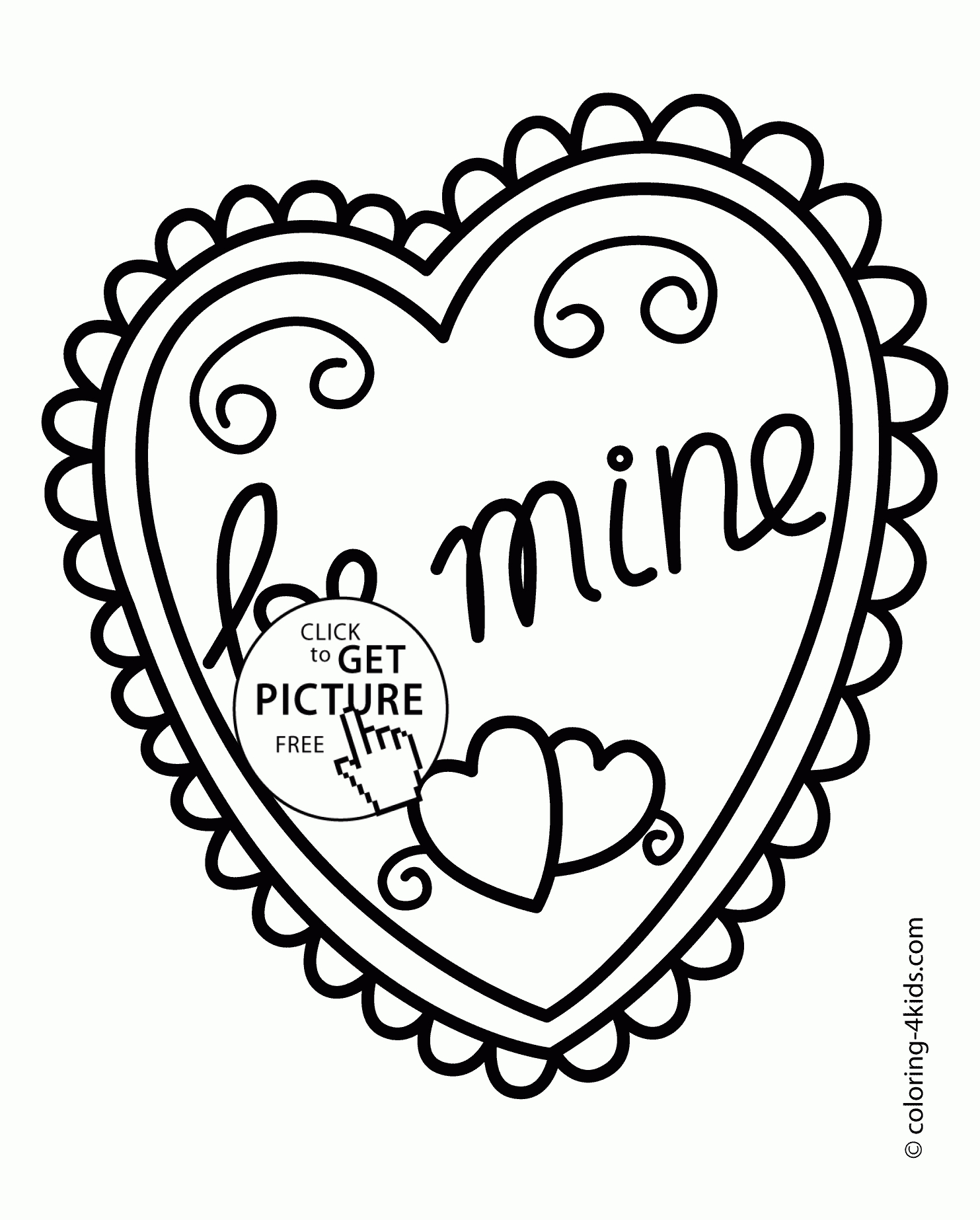 Valentine's Day Heart Coloring Pages For Kids, Printable Free - Free Printable Heart Coloring Pages