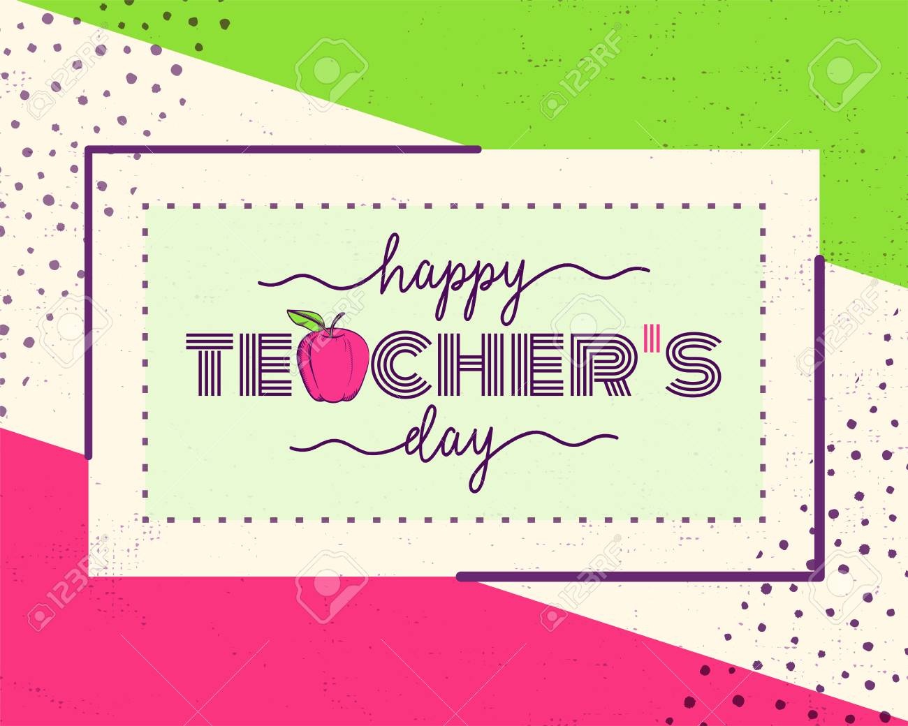 Vector Illustration Of Happy Teachers Day. Greeting Design For - Free Printable Teacher's Day Greeting Cards