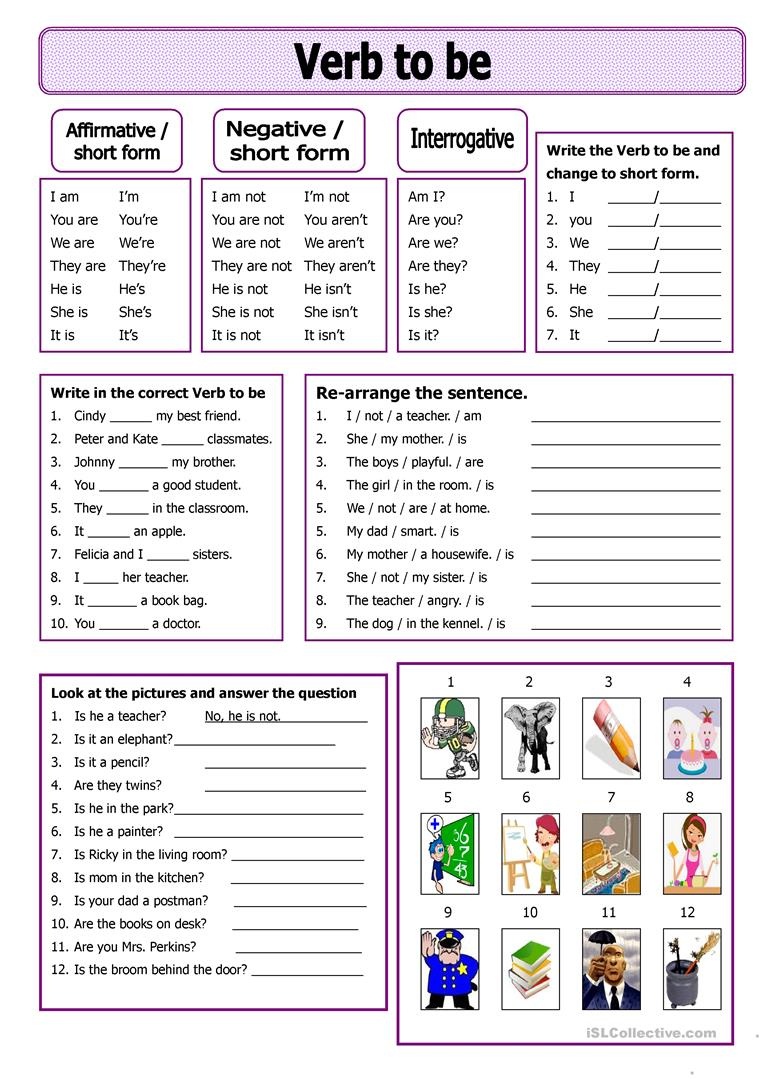 Verb To Be Worksheet - Free Esl Printable Worksheets Madeteachers - Free Printable Esl Grammar Worksheets