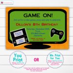 Video Game Birthday Party Invitation Video Game Party | Etsy   Free Printable Video Game Party Invitations