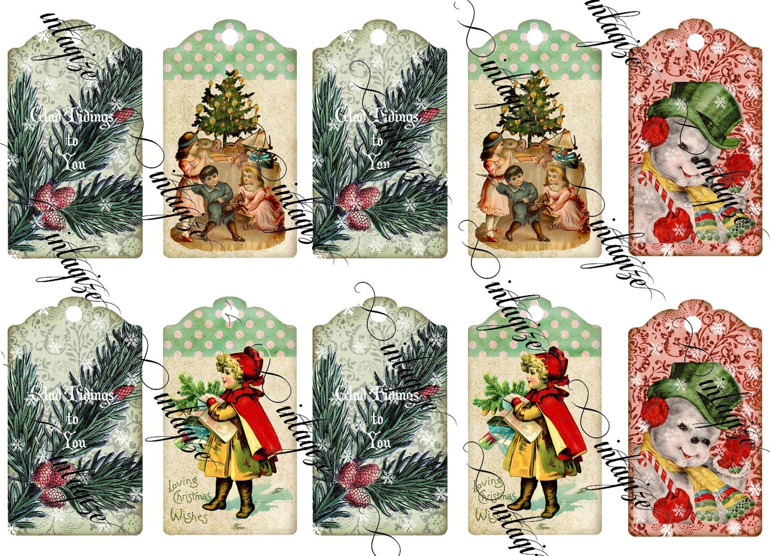 Vintage Christmas Gift Tags Printable Free – Festival Collections - Free Printable Vintage Christmas Tags For Gifts