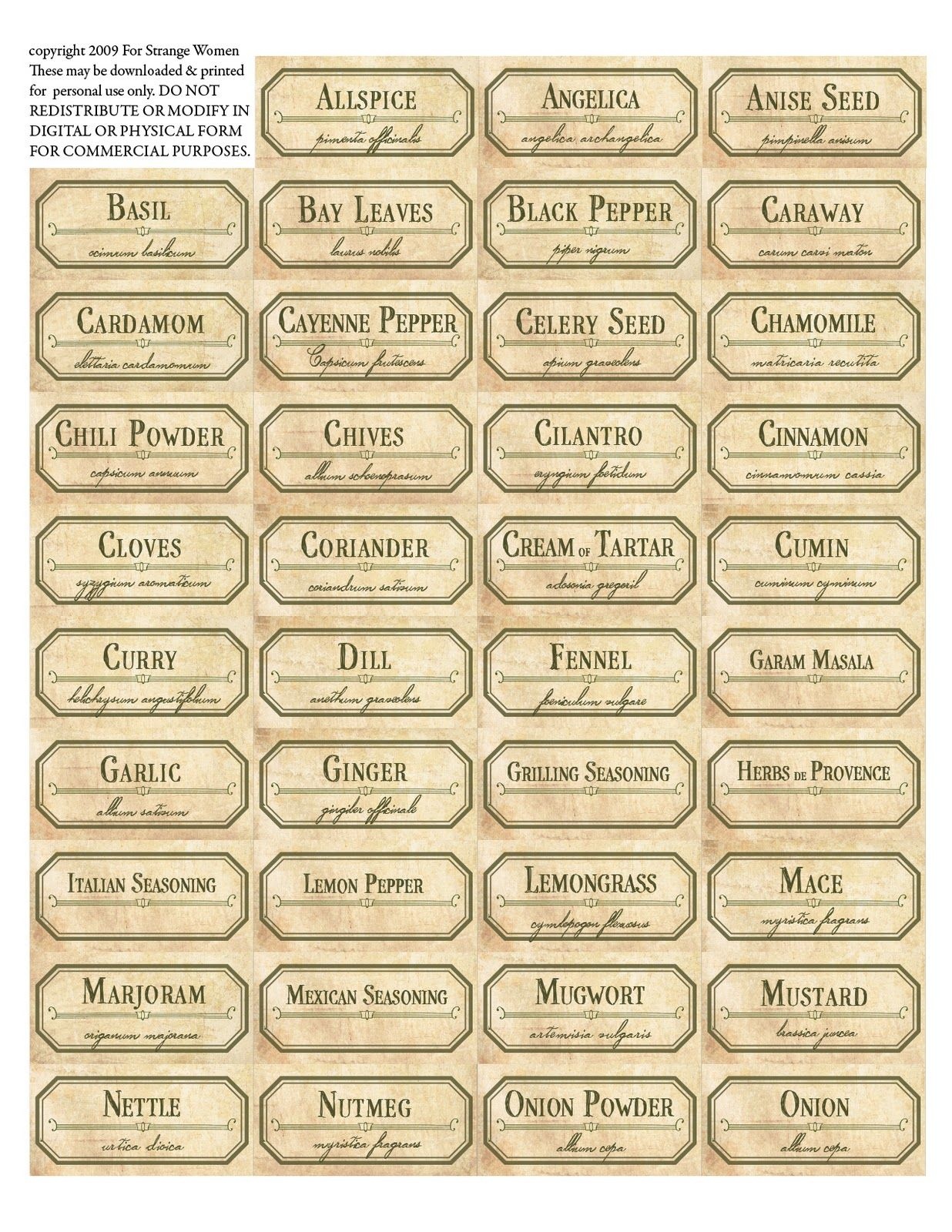 Free Herb Plant Labels For Mason Jars And Pots - Free Printable Herb