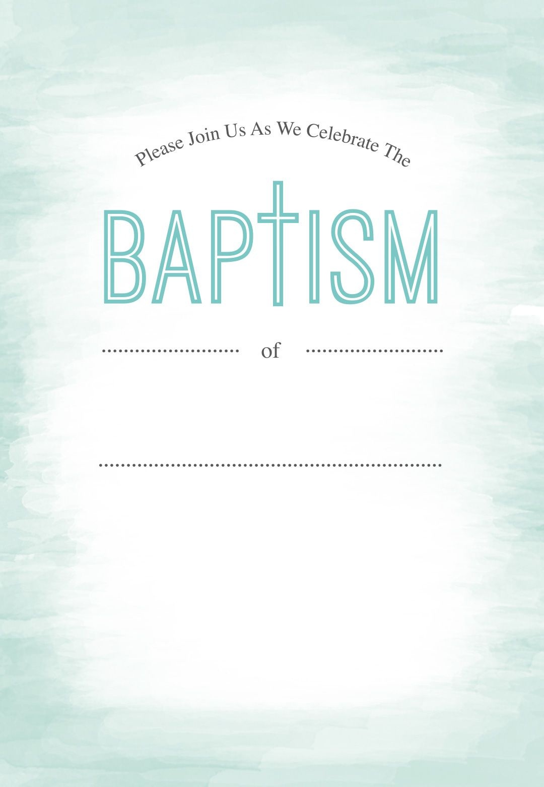 Water - Free Printable Baptism &amp;amp; Christening Invitation Template - Free Printable Baptism Greeting Cards