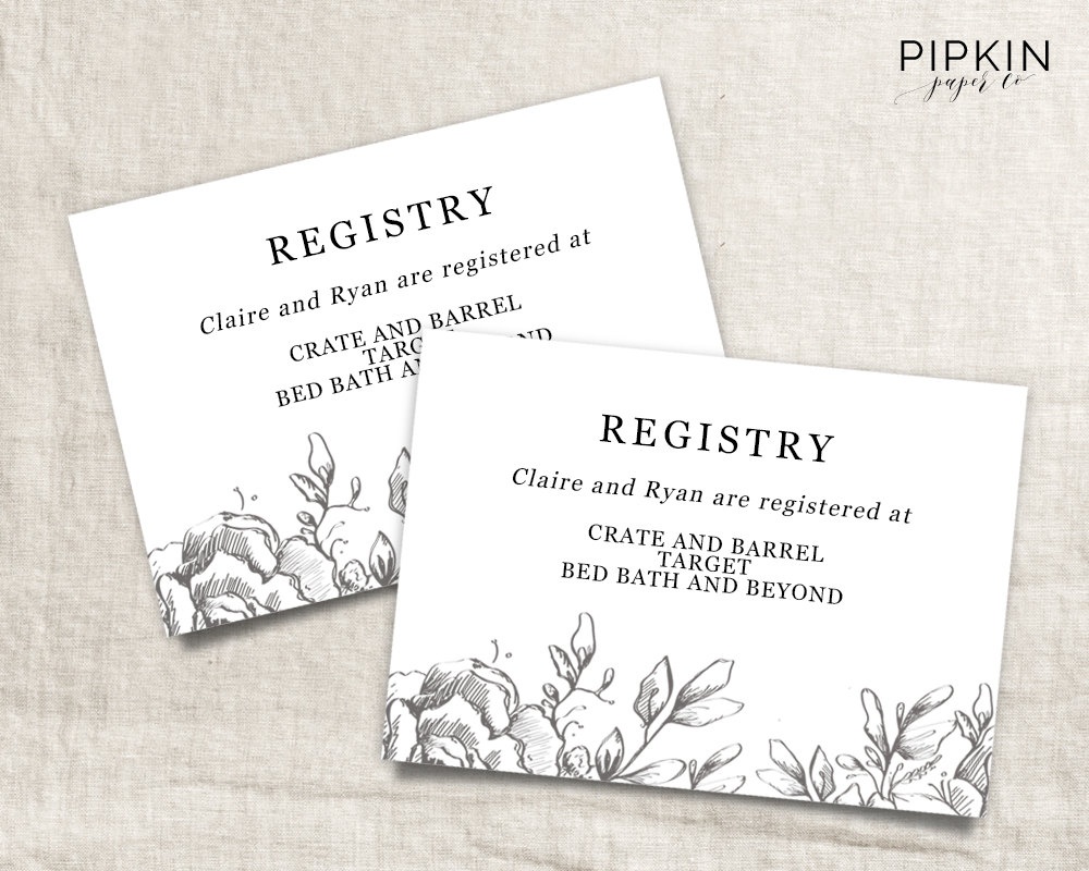 Free Printable Registry Cards Free Printable