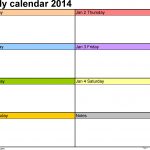 Weekly Calendar 2014 For Word   4 Free Printable Templates   Free Printable School Agenda Templates