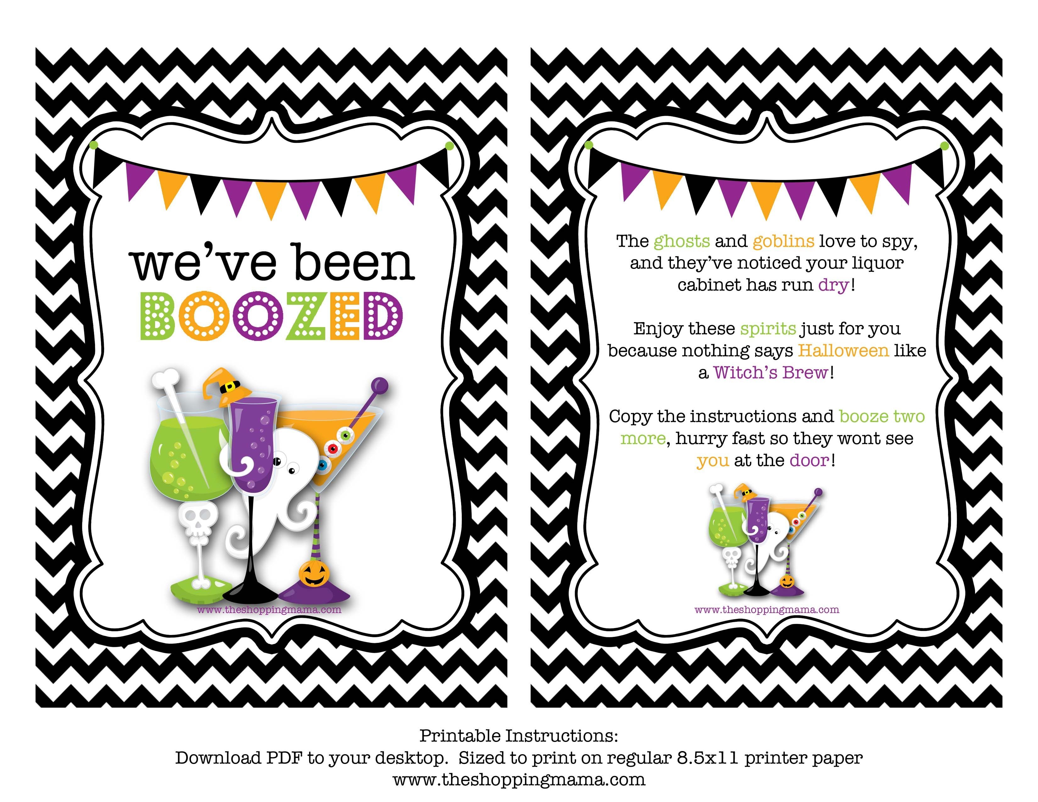 We&amp;#039;ve Been Boozed! {Free Printable} | Miscellaneous | Halloween - You Ve Been Boozed Free Printable