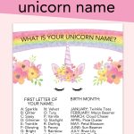 What Is Your Unicorn Name Free Printable   Chicfetti   Unicorn Name Free Printable
