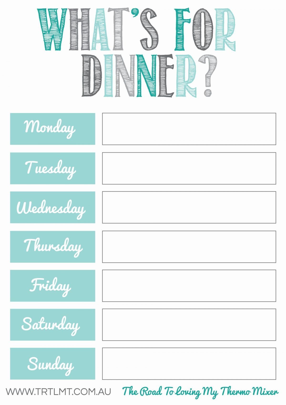 What&amp;#039;s For Dinner 2 Fb | Meal Planning | Meal Planning Printable - Free Printable Facebook Template