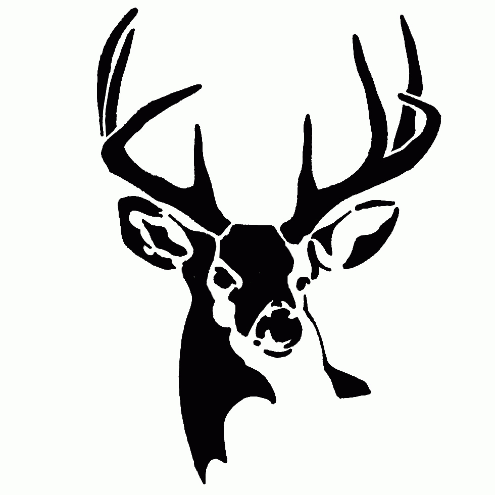 Whitetail Buck Deer Stencil | Animal Silhouettes, Vectors, Clipart - Free Printable Deer Pumpkin Stencils