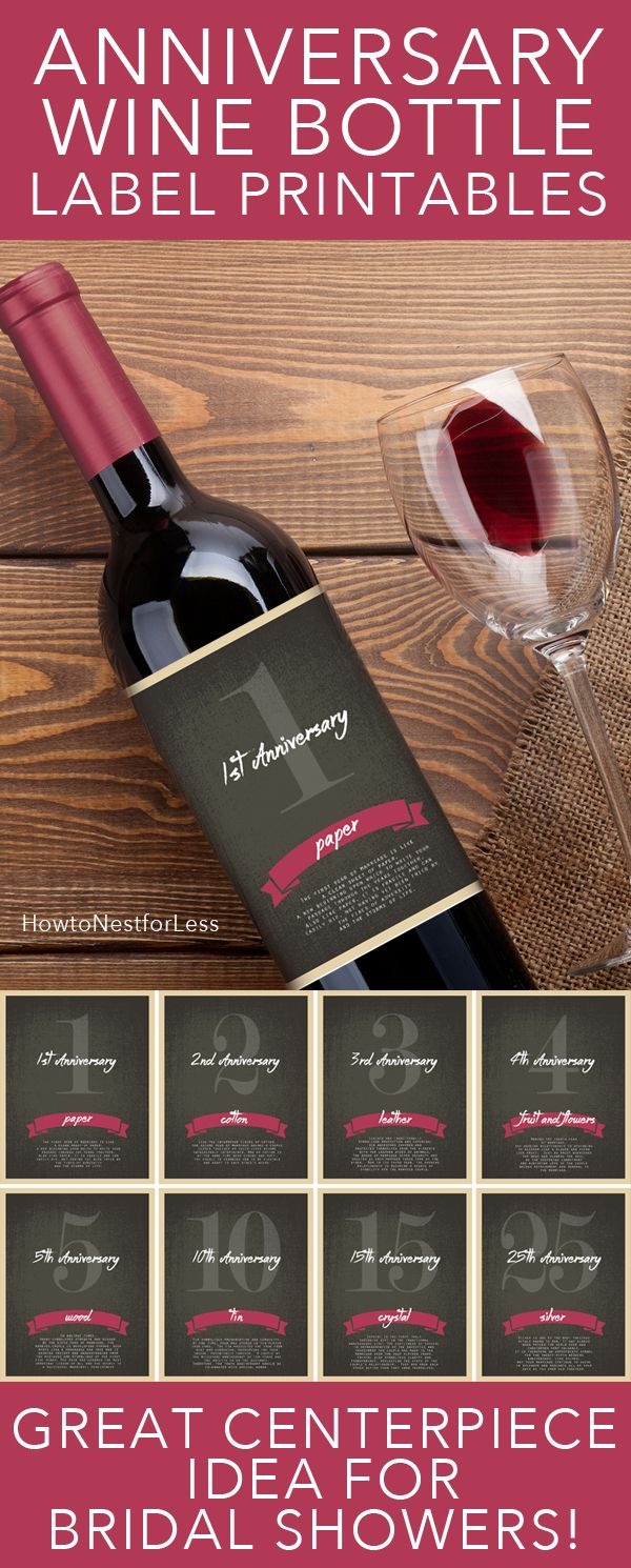 Wine Bottle Anniversary Labels Free Printable | Bloggers&amp;#039; Best Diy - Free Printable Wine Labels With Photo