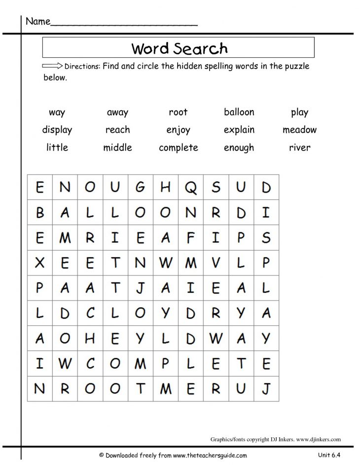 2Nd Grade Word Search Free Printable