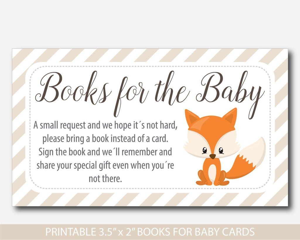 Woodland Bring A Book Instead Of A Card Inserts, Woodland Baby - Bring A Book Instead Of A Card Free Printable