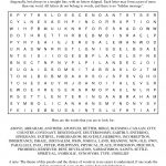 Word Search Puzzle From The Bible Pages. Theme The | Religious Ed   Christian Word Search Puzzles Free Printable