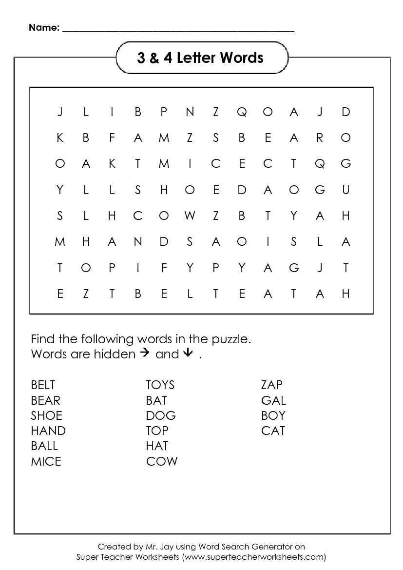 Word Search Puzzle Generator - 2Nd Grade Word Search Free Printable