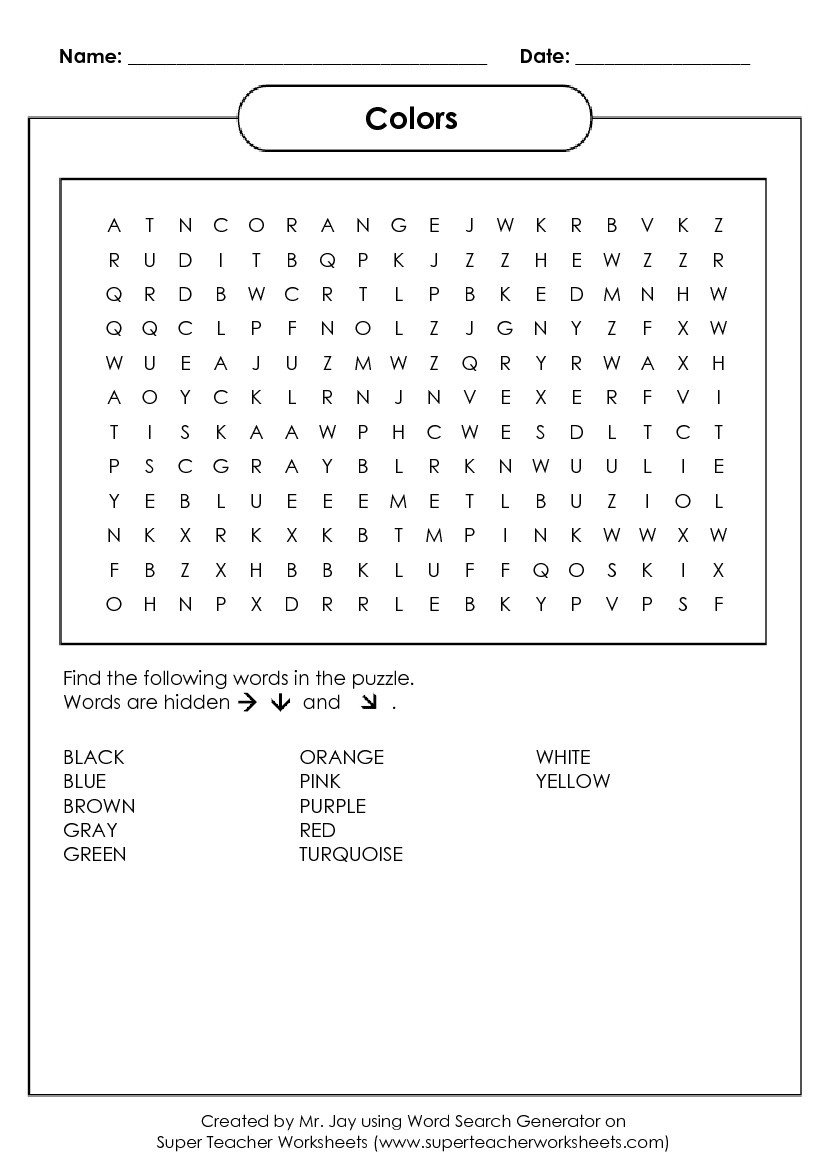 Word Search Puzzle Generator - Puzzle Maker Printable Free