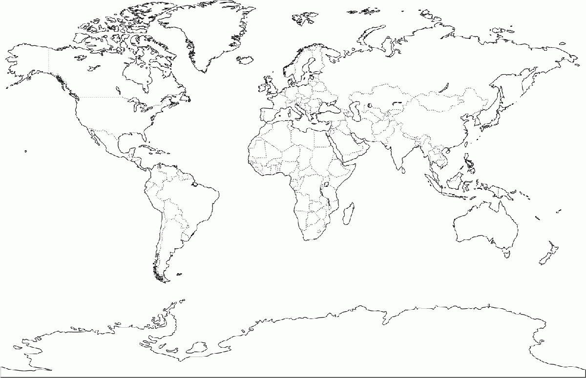 World Map Coloring Page, Printable World Map Coloring Page, Free - Free Printable World Maps Online