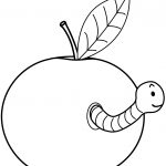 Worm Is Coming Out Of Apple Coloring Page | Free Printable Coloring   Free Printable Worm Worksheets
