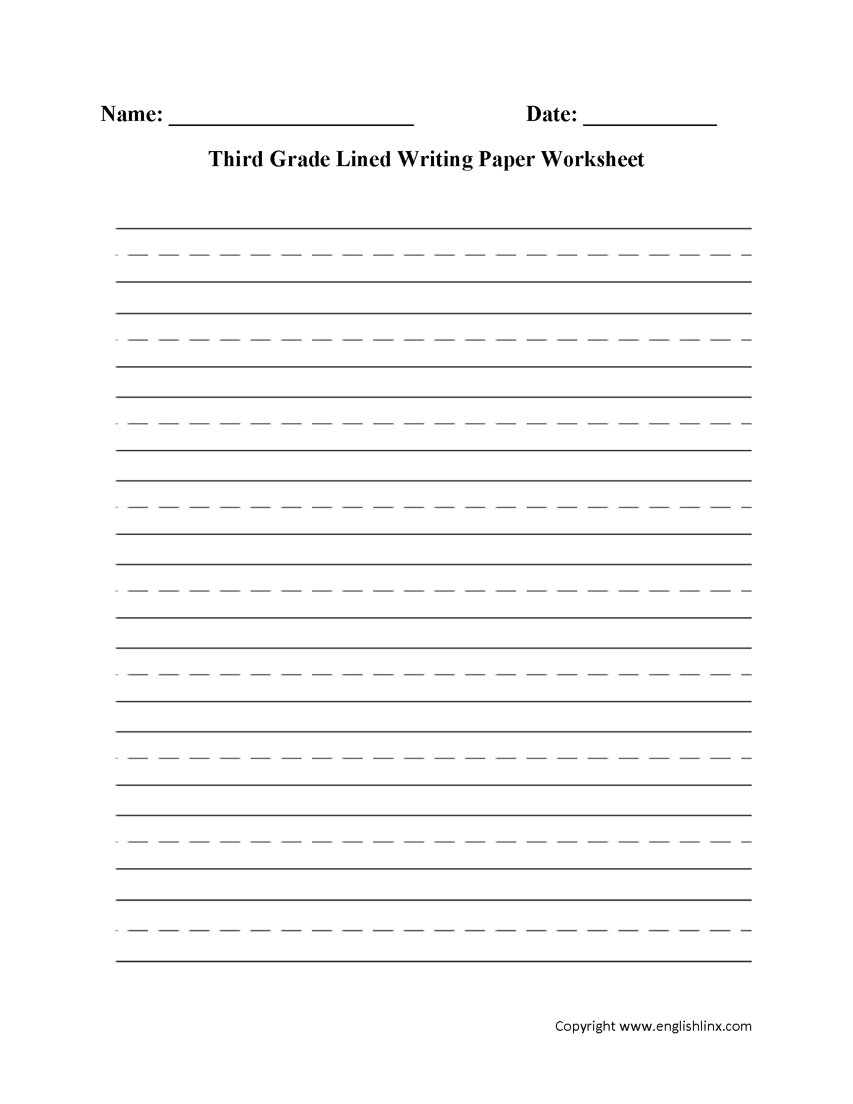 Writing Worksheets | Lined Writing Paper Worksheets - Free Printable Writing Paper
