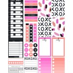 Xoxo Bold Themed Printable Planner Stickers. Includes Free Printable   Free Printable Keyboard Stickers