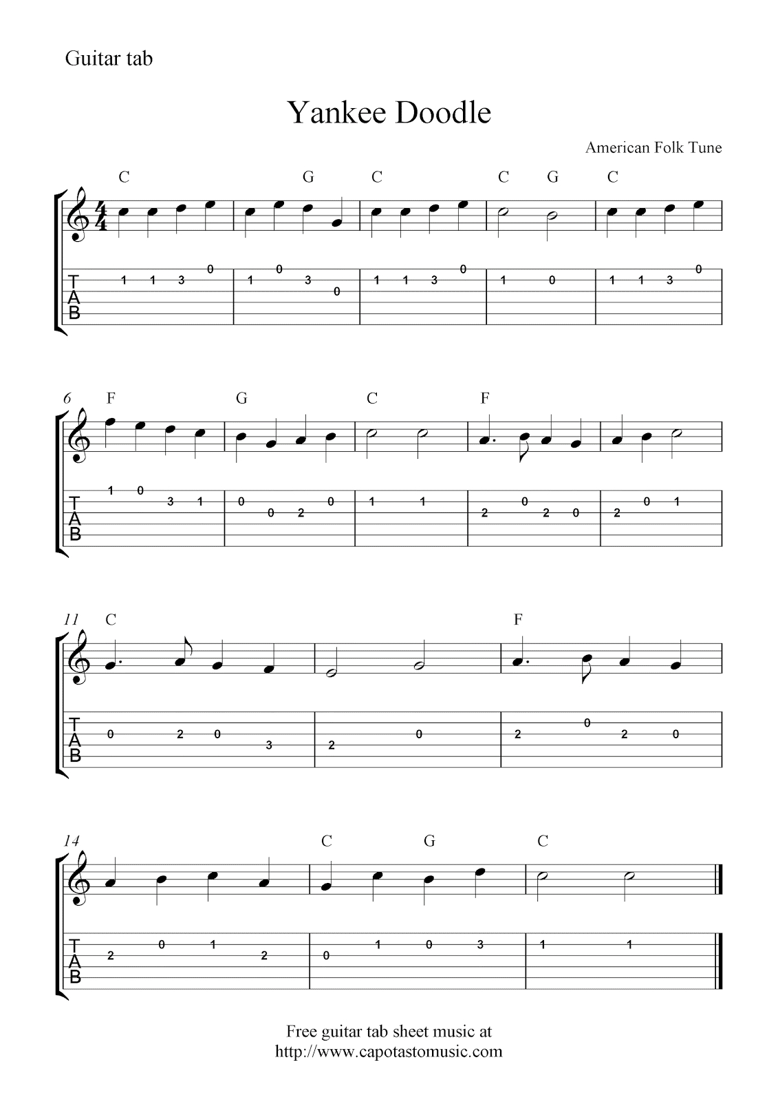 Free Printable Guitar Tabs For Beginners Free Printable