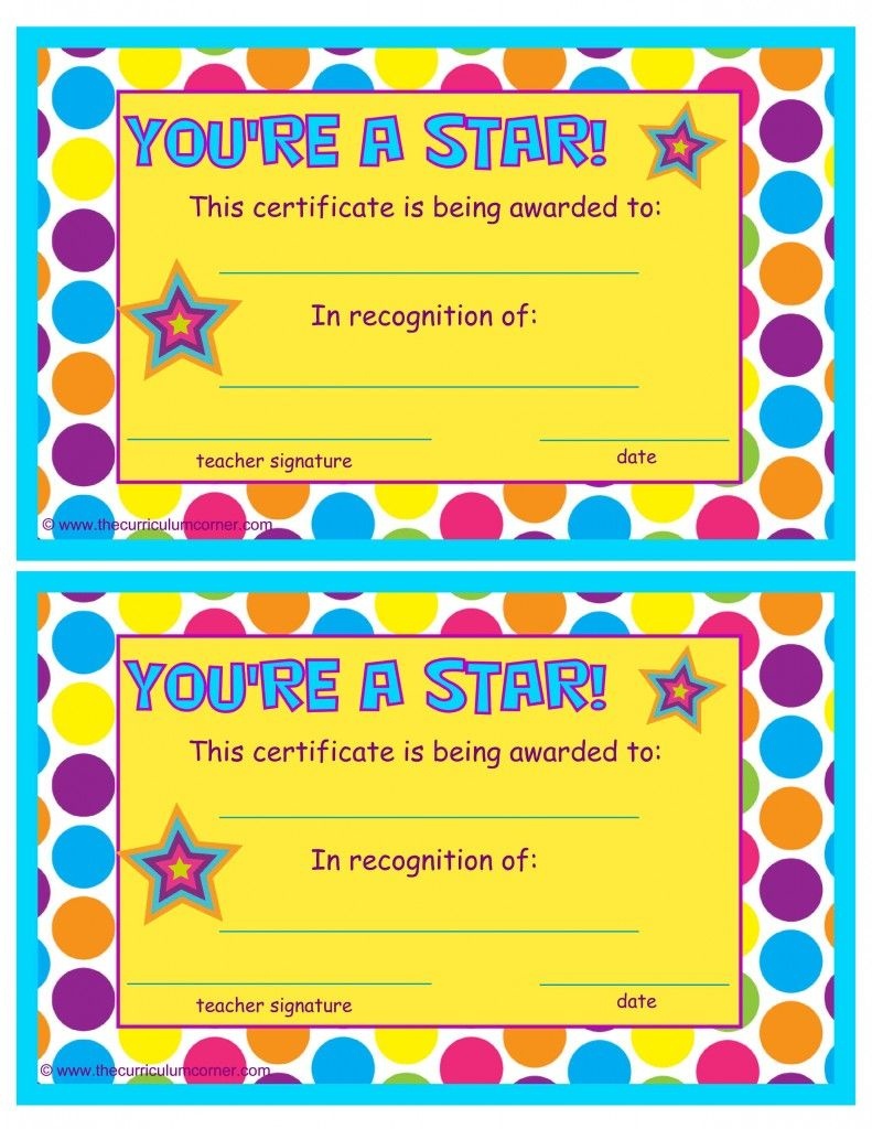 Free Printable Award Certificates For Middle School Students